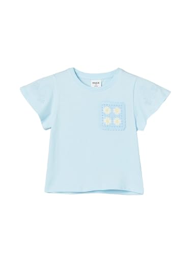 Max Girls Crochet Knit Top (Blue_3-4 Y)