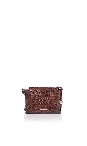 Brahmin Hillary Women's Brown Leather Crossbody Satchel with Adjustable Strap & Interior Organizer Pockets