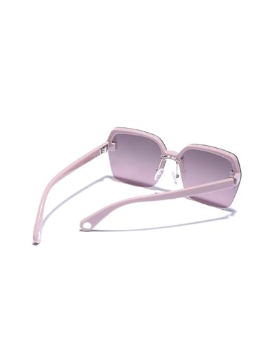 Carlton London Peach Toned with Brown Polarised Lens Oversized Sunglass for women