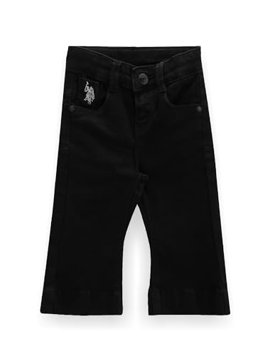U.S. Polo Assn. Kids Bootcut fit Girls Cotton Jeans (UGJEN0163_Black_12M)