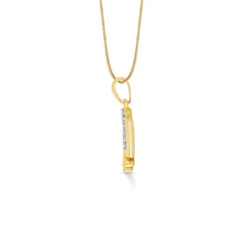 P.N.Gagdil Jewellers 14 Karat Yellow Gold & Diamond Certified Gold Religious Pendant For Women DIDP0073 IJ/SI