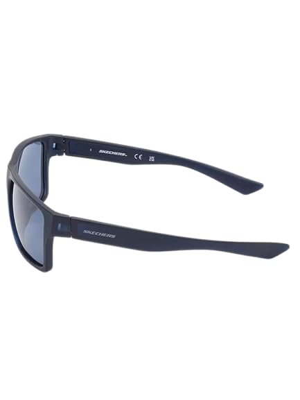 Skechers Men Polarized Square Blue Sunglasses, Large