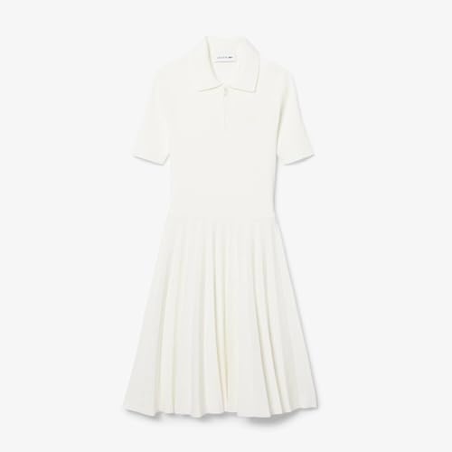 Lacoste Women's Polyester Blend Modern Knee-Length Dress (EF580370V_White