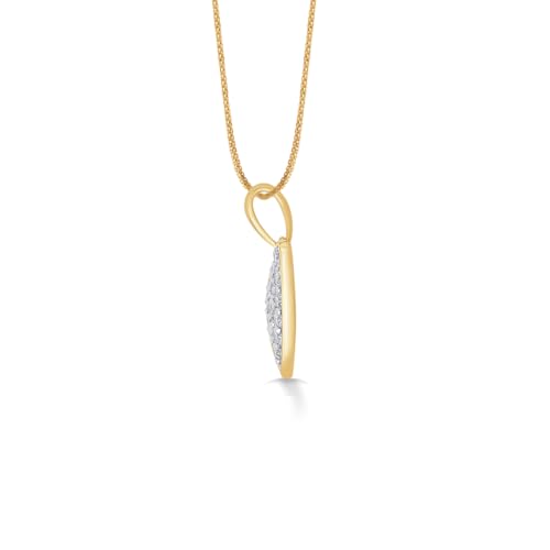 P.N.Gagdil Jewellers 14 Karat Yellow Gold & Diamond Certified Gold Heart Pendant For Women DIDP0140 IJ/SI