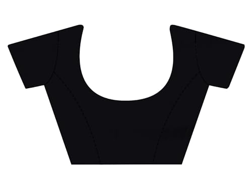 Womanista Women's Belted Satin Kaftan Black Saree With Un-stitched blouse