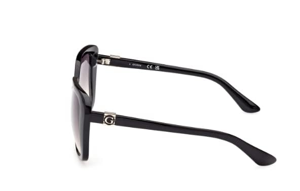 Guess Womens S7863 01B 58 Oval Non-Polarized Sunglasses, Black