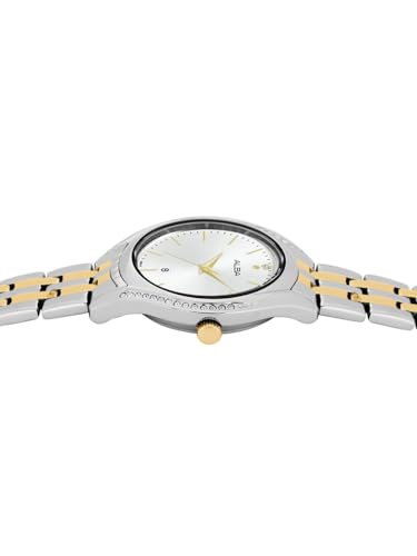 ALBA Stainless Steel Women Analog Wristwatch Ah7Bt3X1, White Dial, Silver Band