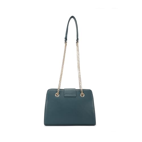Fastrack Quilted Shoulder Bag | Faux-Leather Women's Handbag | Adjustable Strap with Flap Lock & Gold Hardware