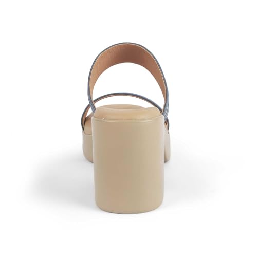 tresmode MAURO Women's Block Heel Sandals Footwear Blue, 4 UK / 37 EU - Square Toe Soft Comfortable Casual Formal Office Shoe Wear Durable