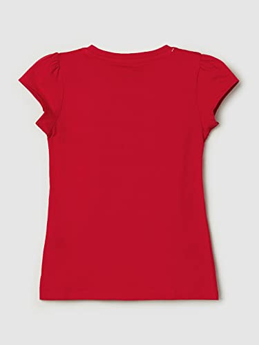 Max Girls Cotton Typographic Print Round Neck Regular Fit T-Shirt (P22Cbt18Bred_7-8Y) Red