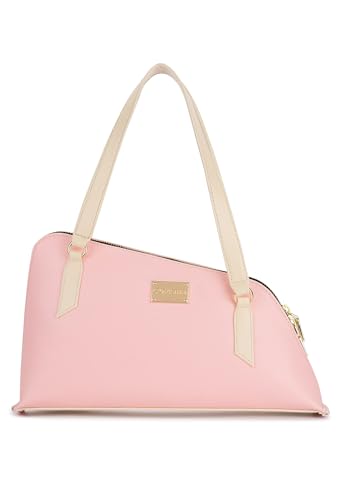 RASHKI Fawn - Womens Handbag | Spacious | Unique Shape | Party Purse | Zipper Closure (Pink)