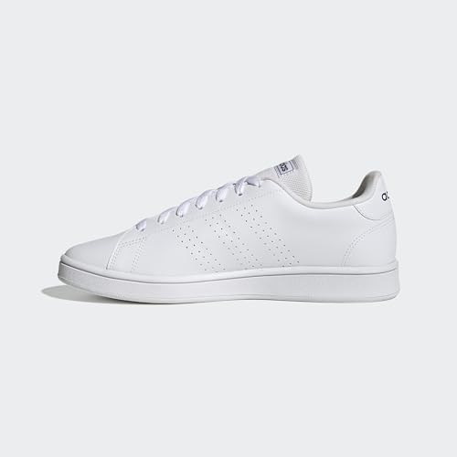 Adidas Men Synthetic Advantage Base Tennis Shoes, FTWWHT/FTWWHT/SHANAV, UK-8.5