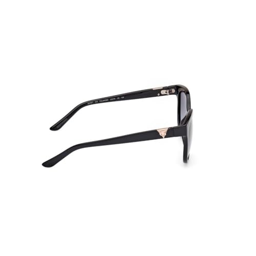 Guess sunglasses| 100% UV protected | Solid | Full Rim | Oval | Women | Medium | Shiny Black Polycarbonate Frame | Solid Smoke Lens