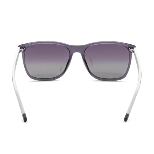FILA sunglasses| 100% UV protected | Gradient | Full Rim | Square | Men | Large | Shiny Crystal Grey Acetate Frame | White Mirror-Smoke Gradient Lens