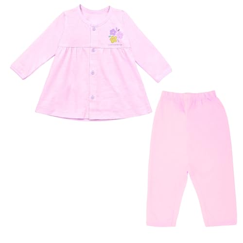 REVOLTEK Baby Boys & Girls Full Sleeves Cotton T-Shirt Top with Pants Set | Front Open Round Neck Outfit | Soft Printed Clothes for Infants