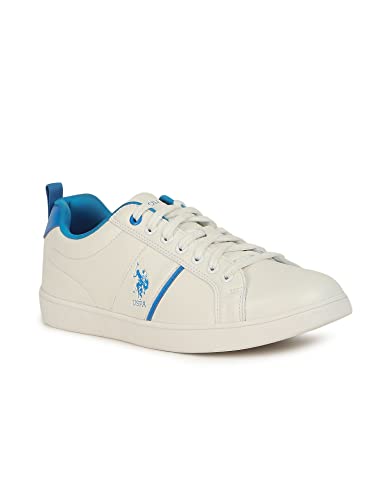 U.S. Polo Assn. Mens Salvador 3.0 BLU White Sneaker - 7 UK (2FD22008W01)