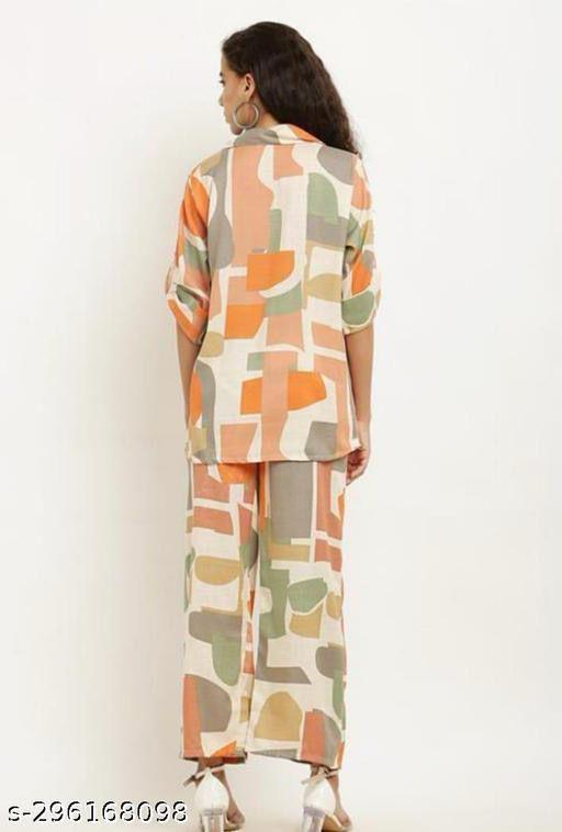 Abstract Cotton Co Ord Set(Comes With Belt)