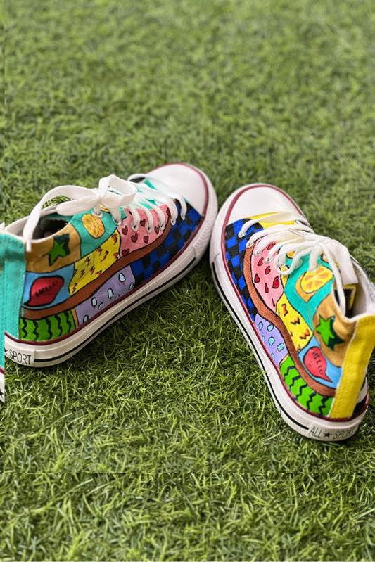 Wall of Graffiti Hand Printed Shoe - SaumyasStore