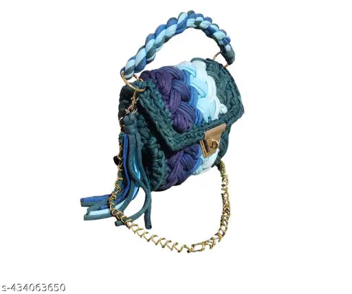 Multicolour fabric handbag