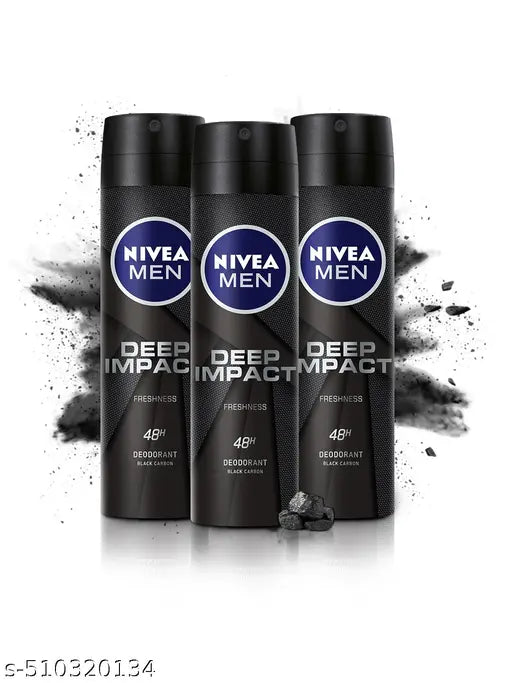 NIVEA Men Deep impact Deo Spray 150ml (Pack of 3)