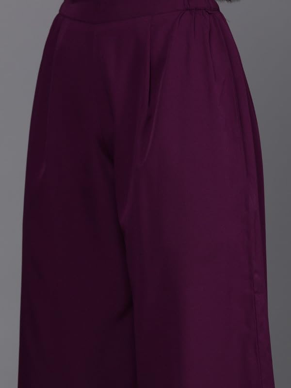 Ahalyaa Women's Polyester Kurta Set (AHKUDUPZ-COMBO-701-SS-25_Burgundy