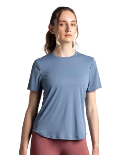 Jockey MW88 Women's Microfiber Fabric Regular Fit Half Sleeve Breathable Mesh T-Shirt with Curved Hem Styling_Frost_M