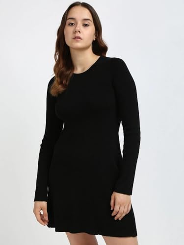 Calvin Klein Jeans Women's Cotton Shift Above The Knee Casual Dress (J20J224156BEH_Ck Black