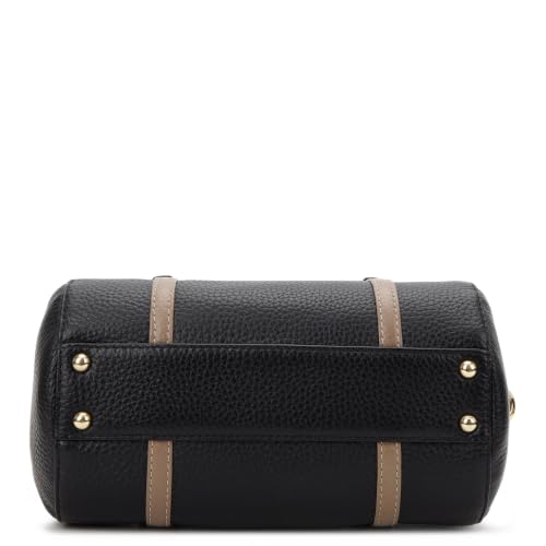 Da Milano Leather Satchel Bag for Women - Black (LB-00772B)
