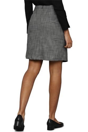 Allen Solly Polyester Blend Western Skirt Grey