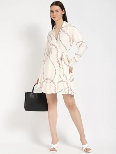 Viscose Spread Collar Wrap Dress