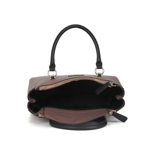 Guess Women's Taupe Textured Satchel Bag| Ladies Purse Handbags | Gift For Ladies