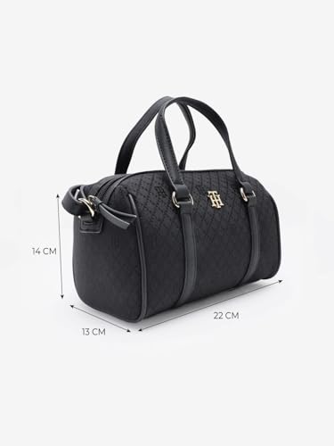 Logo Black Polyester Sling Bag