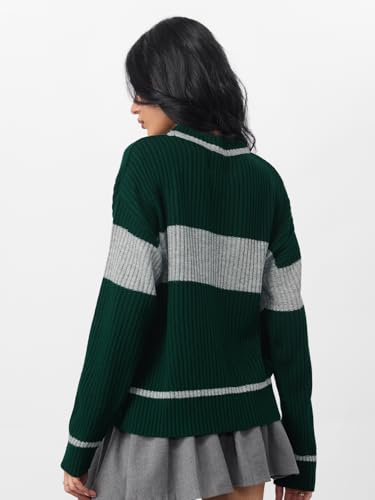 The Souled Store Harry Potter: Serpent Circle Women and Girls Full Sleeves Round Neck Knitted Acrylic Oversized Fit Graphic Printed Casual Pullover Sweater