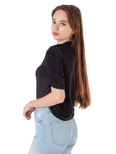 Zink London Women's Black Solid Regular Top