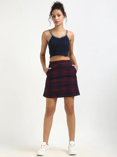 Tommy Hilfiger Flared Fit Printed Mid Rise Skirt