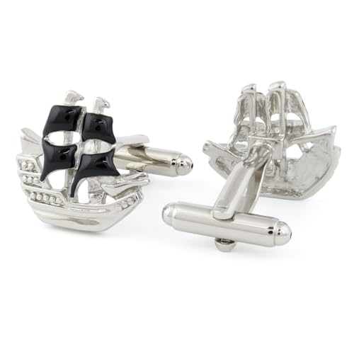 Peluche Men's Bon Voyage Enamel Cufflinks (Black)
