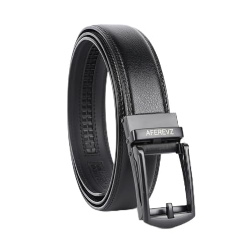 AFEREVZ Timeless Genuine Leather Belt For Men | Auto Lock System | Latest Buckle Design | Adjustable Waistband up to 46 Inches | Perfect for Formal and Casual Wear