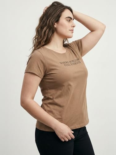 Max Women Printed T-Shirt (Brown_S)