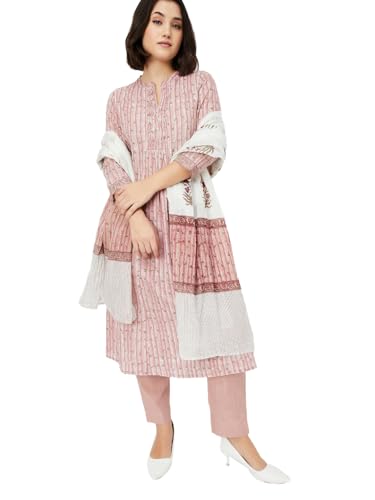 Max Women's Cotton Blend Kurta Set (CTKSTARA0016_RED