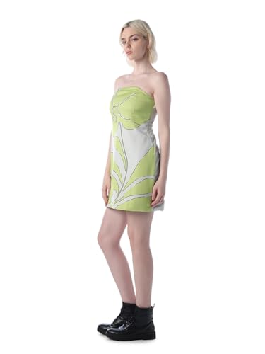 ONLY Women's Abstract Print Fit and Flare Blue Dress