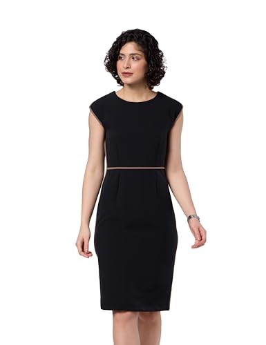 Symbol Premium Women's Sheath Dress (Knee Length | Desk-to-Dinner) (Available in Plus Sizes) (SP-SS26-WDR-008_Black_L)