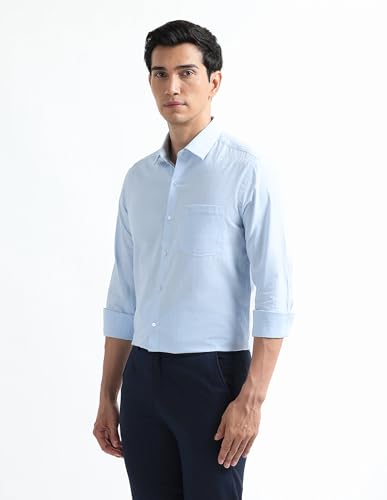 Arrow Blue Formal Shirt_ARAEOSH3077_39