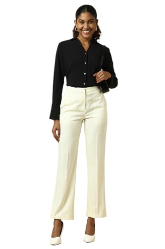 Allen Solly Women's Regular Casual Pants (AHTFERGP184341_Beige