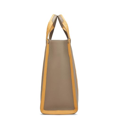 Da Milano Genuine Leather Grey Book Tote (01708) (Large)