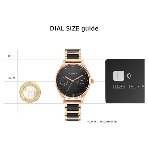 Titan Purple Acetate Black Dial Analog with Day and Date Metal and Acetate Strap Watch for Women-NS2670WD01/NT2670WD01