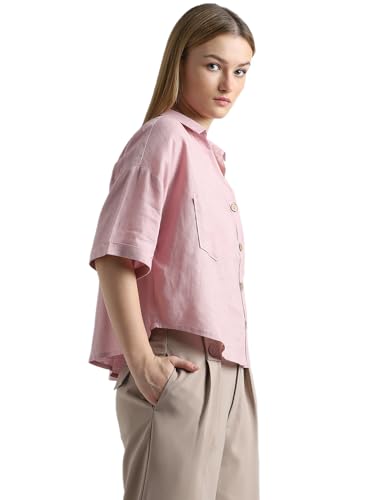 ONLY Pink Linen Short Sleeves Shirt