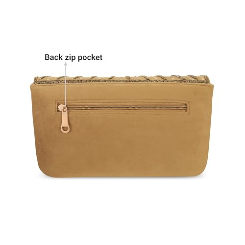 Metro Women's Purple Embellished Flap Clutch(38-164)