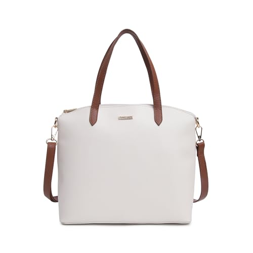 Fastrack Modern Satchel Bag for Women | Chic, Stylish Bag for Girls, Ladies, Women | Spacious Bag with Internal Organisers Made of Faux Leather (White)