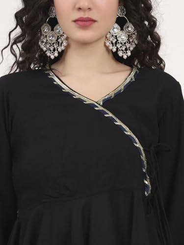 Divena Black Rayon Angarakha pattern Lehenga Choli Sets