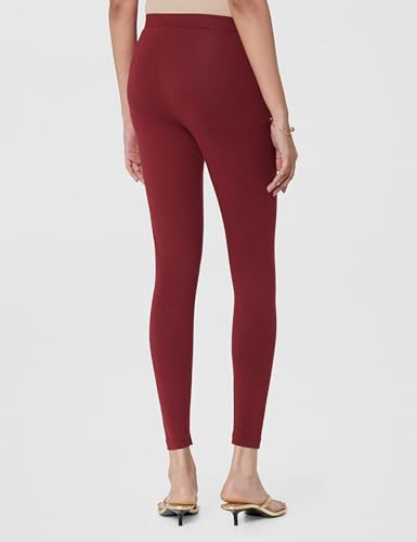 Jockey AW87 Women's Super Combed Cotton Elastane Stretch Leggings with Ultrasoft Waistband_Cabernet_L